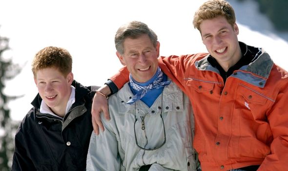 Le prince Charles et ses fils lors du tristement célèbre incident