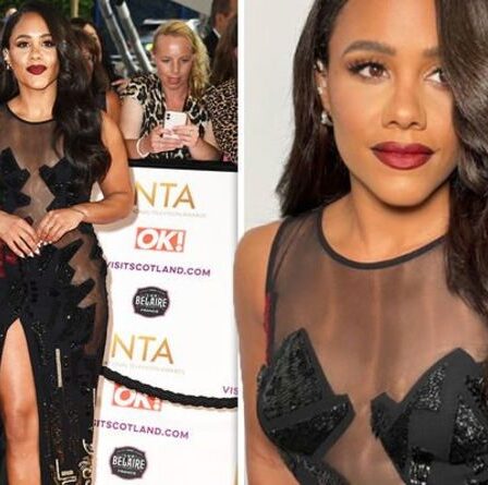 Alex Scott présente une exposition à couper le souffle alors qu'elle fait étalage de sa silhouette dans une robe TRÈS transparente pour les NTA