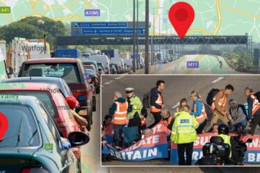 Chaos du trafic M25 MAPPED: QUATRE points chauds de congestion après des manifestations et un arriéré de carburant