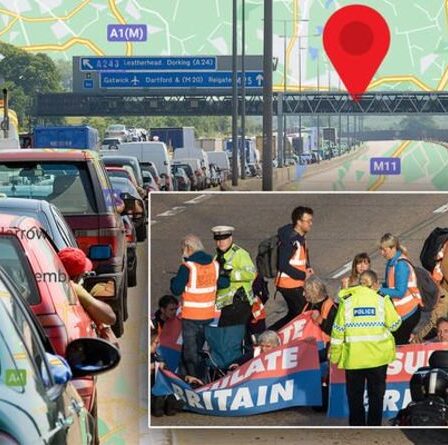 Chaos du trafic M25 MAPPED: QUATRE points chauds de congestion après des manifestations et un arriéré de carburant