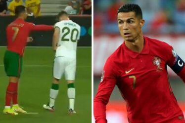 Cristiano Ronaldo surpris en train de gifler Dara O'Shea avant de rater le penalty pour le Portugal