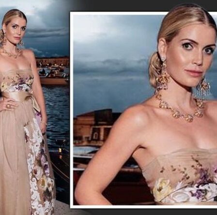 'Embrasé!'  Lady Kitty Spencer étourdit dans une rare robe Dolce & Gabbana peinte à la main à Venise