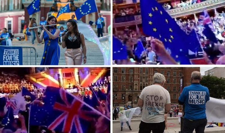 Fureur alors que les ennemis du Brexit détournent les Proms avec des drapeaux de l'UE - "Clueless ne le couvre pas!"