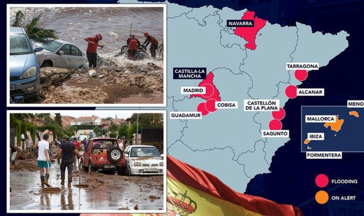 Inondations en Espagne MAPPED: Les points chauds de vacances menacés de submersion pendant le chaos des crues éclair