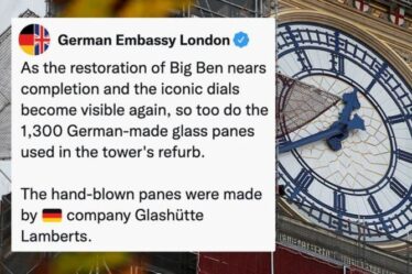 L'Allemagne se vante de Big Ben alors que la restauration du monument de Londres touche à sa fin