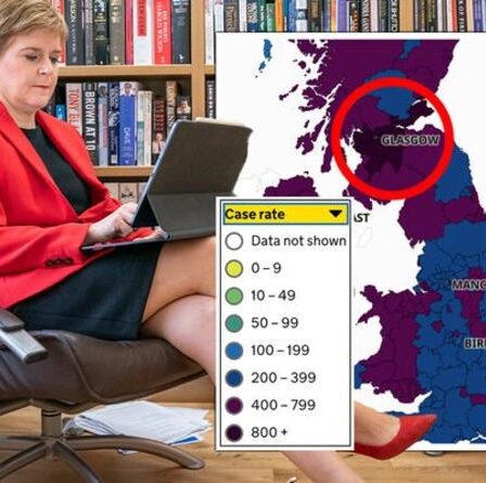 La honte de l'esturgeon ! La carte montre que l'Écosse a les niveaux de Covid LES PLUS ÉLEVÉS de tout le Royaume-Uni