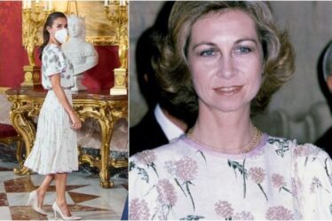 La reine Letizia « à l'air impeccable » est éblouissante dans la robe à fleurs de sa belle-mère et ses boucles d'oreilles à 5 841 £