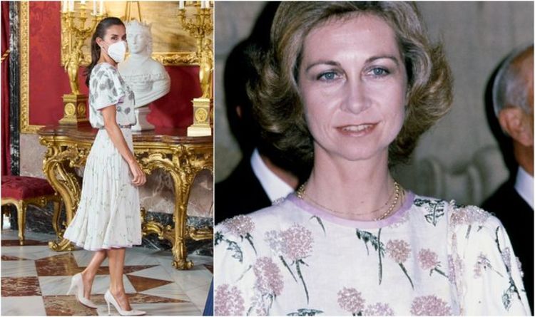 La reine Letizia « à l'air impeccable » est éblouissante dans la robe à fleurs de sa belle-mère et ses boucles d'oreilles à 5 841 £