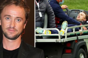 La star de Harry Potter, Tom Felton, 34 ans, suscite l'inquiétude alors qu'il s'effondre sur le parcours de golf de la Ryder Cup
