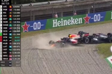 La voiture de Max Verstappen atterrit sur Lewis Hamilton dans un accident dramatique au GP d'Italie