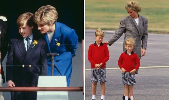 La princesse Diana avec Harry et William.