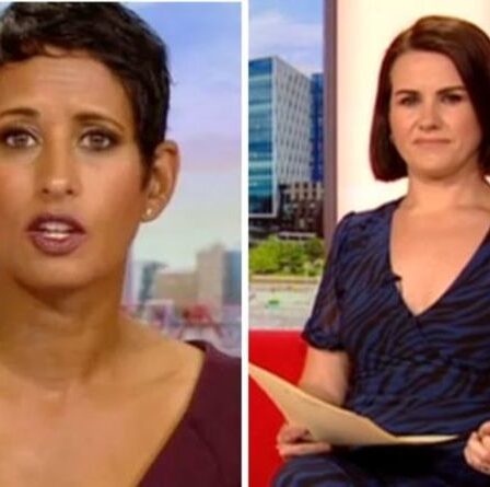 Naga Munchetty prend une pause du petit-déjeuner de la BBC alors que Nina Warhurst intervient pour animer