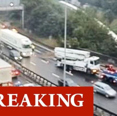 Trafic M25: voies fermées alors qu'un camion percute une grue - 9 miles de files d'attente au péage de Dartford