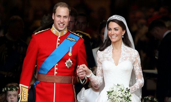 Kate Middleton avec le prince William le jour de leur mariage