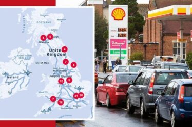 Files d'attente d'essence MAPPED: Les 109 points de congestion aujourd'hui alors que les Britanniques sont aux prises avec la crise du carburant