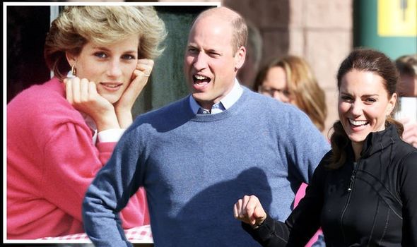 Kate et William avec la princesse Diana