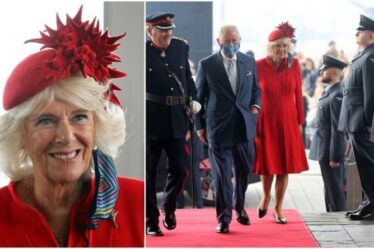 La duchesse de Cornouailles vole la vedette alors qu'elle célèbre le Pays de Galles avec un chapeau rouge flamboyant