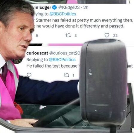 Restez sur la gauche! Starmer humilié alors qu'il écrase un camion lors d'un examen simulé de poids lourds – une cascade de relations publiques se retourne contre lui