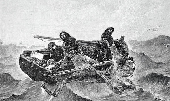 Histoire : Vue d'artiste des pêcheurs en mer au XIXe siècle