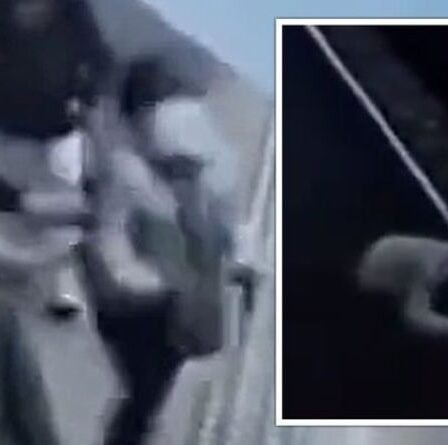 Moment terrifiant, une femme s'échappe de justesse après avoir été poussée devant un train – VIDEO