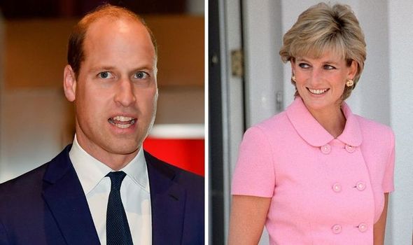 le prince William et la princesse Diana