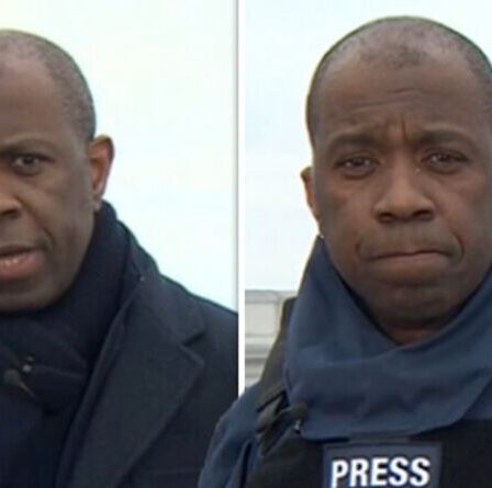 Moment glaçant Clive Myrie de la BBC porte un reportage sur le gilet pare-balles en Ukraine "Sortez-le!"