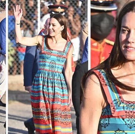 Kate Middleton étourdit dans une robe corail et turquoise à 369 £ pour le troisième changement de tenue du jour