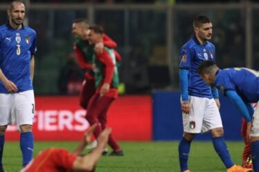 L'Italie HORS de la Coupe du monde 2022 après que la Macédoine du Nord a produit un superbe vainqueur du temps d'arrêt