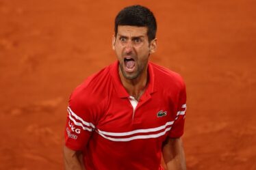 Novak Djokovic secoué alors que le Serbe crie à l'entraîneur et secoue la tête pendant la séance de cauchemar