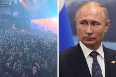 'F *** la guerre!'  La réaction de Poutine commence alors que des milliers de personnes se révoltent lors d'un concert à Saint-Pétersbourg