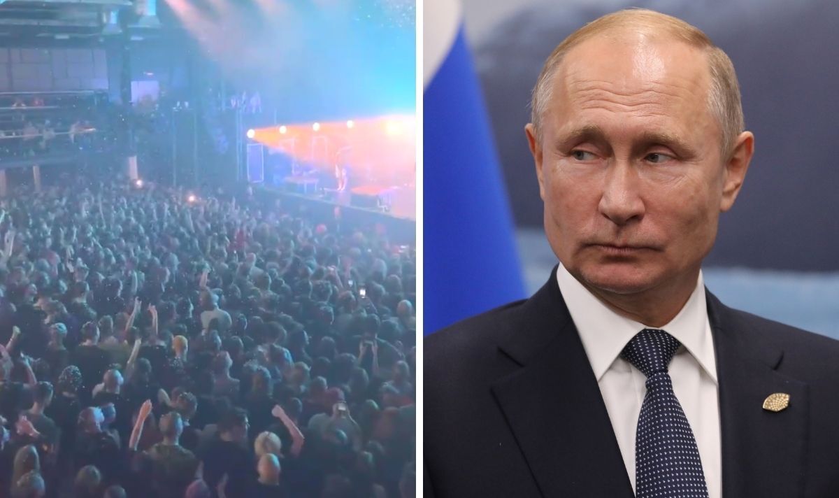 'F *** la guerre!'  La réaction de Poutine commence alors que des milliers de personnes se révoltent lors d'un concert à Saint-Pétersbourg