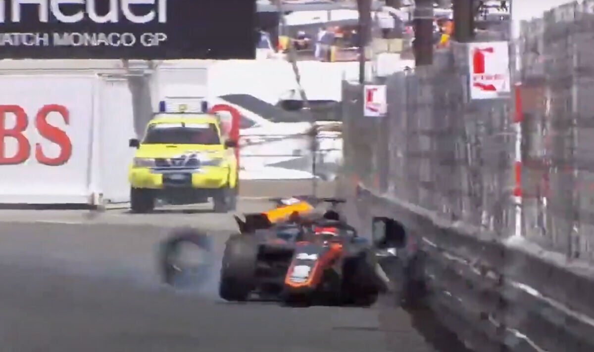 La star de la F2 dans un gros accident au Grand Prix de Monaco montrant les dangers auxquels Hamilton et Verstappen sont confrontés