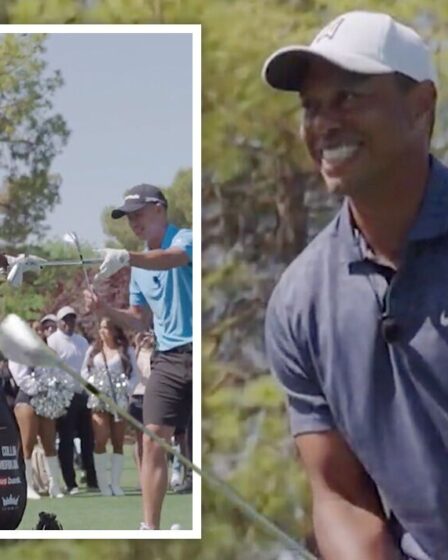 Tiger Woods laisse la foule hystérique après une farce du club sur le jeune rival Collin Morikawa