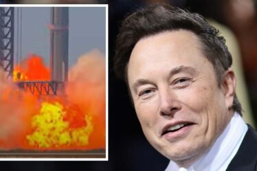 Horreur d'Elon Musk alors que la fusée SpaceX Mars engloutie par une boule de feu alors qu'une fuite de carburant déclenche des flammes
