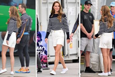 'Ouah!'  La duchesse Kate éblouit dans un short blanc de 199 £ pour aller naviguer avec l'équipe GB à Plymouth