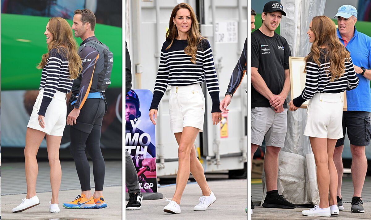 'Ouah!'  La duchesse Kate éblouit dans un short blanc de 199 £ pour aller naviguer avec l'équipe GB à Plymouth