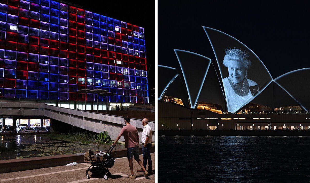 Des monuments s'illuminent en rouge, blanc et bleu alors que le monde rend hommage à la reine Elizabeth