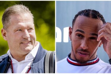 Lewis Hamilton et Mercedes se moquent impitoyablement du père de Max Verstappen après une erreur du GP des Pays-Bas