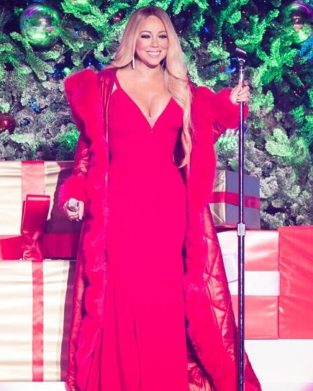 Mariah Carey, 52 ans, sans âge, sort de sa robe aux gros seins alors que la chanteuse invite des fans chez elle