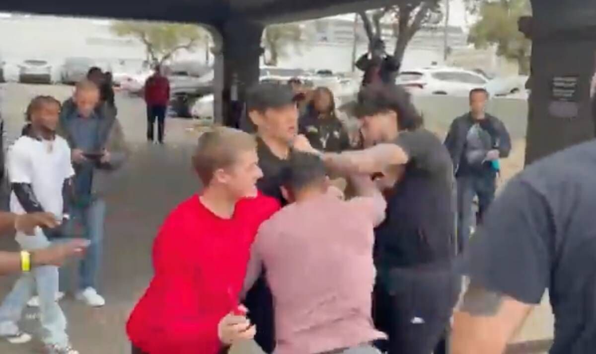 Dillon Danis et l'ancien adversaire de Tommy Fury Anthony Taylor dans une bagarre de rue après le coup de poing de KSI