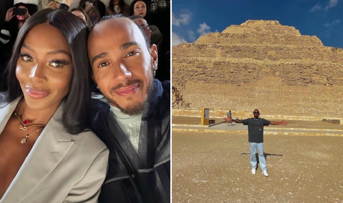 Dans les aventures d'après-saison de Lewis Hamilton, y compris le voyage aux Pyramides et Naomi Campbell