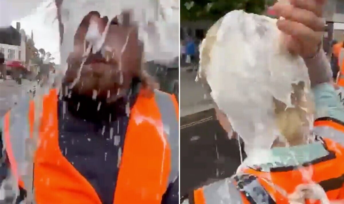 'Prends ça, c ***!'  Un Londonien marre du moment jette du lait partout dans Just Stop Oil "faux"