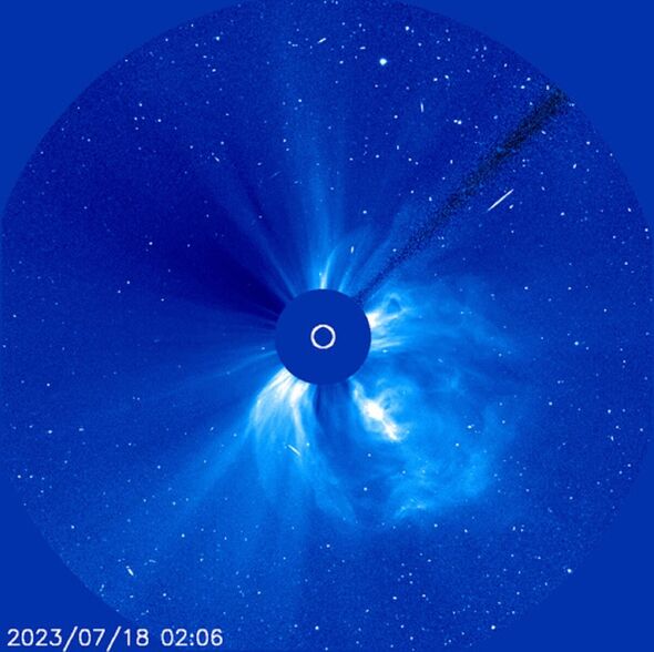 Le CME vu dans un coronographe de la NASA