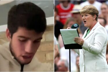 Wimbledon LIVE: l'entraîneur de Carlos Alcaraz attise le feu alors que les fans applaudissent le camouflet de Clare Balding