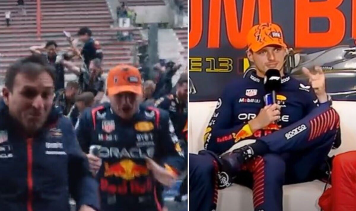 Max Verstappen calls reporter 'dirty man' after trophy destroyed for second time