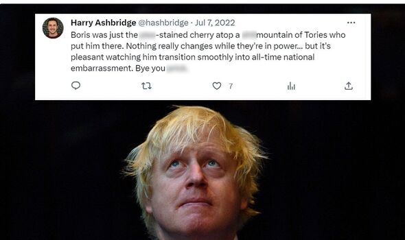 Tweet critiquant Boris Johnson 