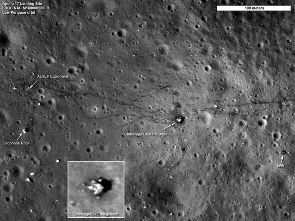 Une photo illustrée du site d'atterrissage d'Apollo 17