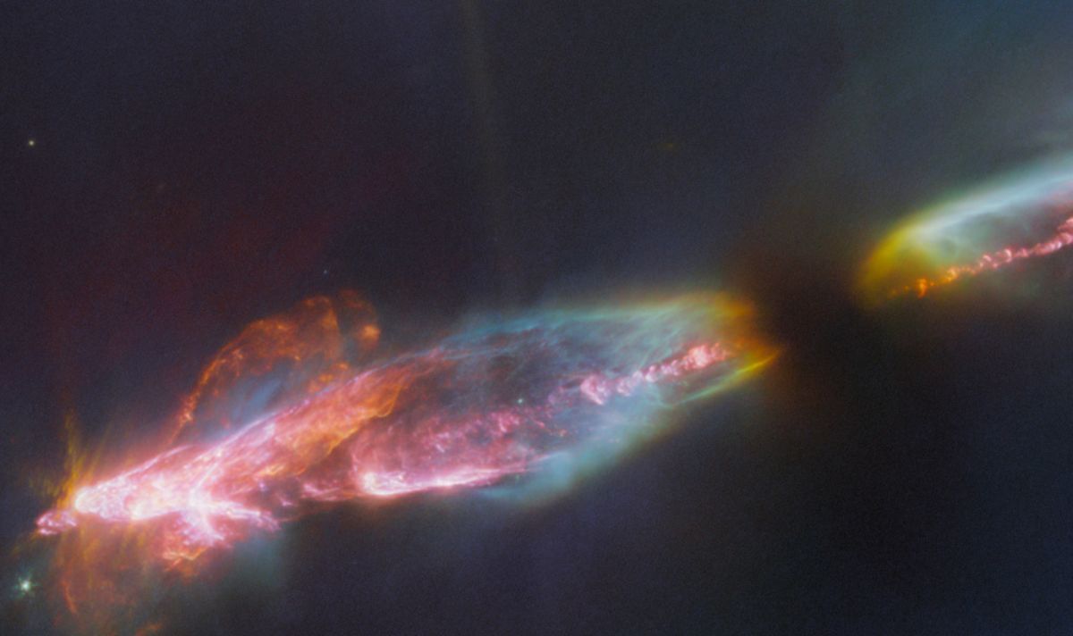 James Webb de la NASA révèle le flux supersonique d'une jeune étoile dans une image époustouflante