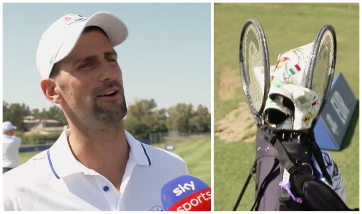 Novak Djokovic aperçu avec des raquettes de tennis dans un sac de golf Ryder Cup et a une explication