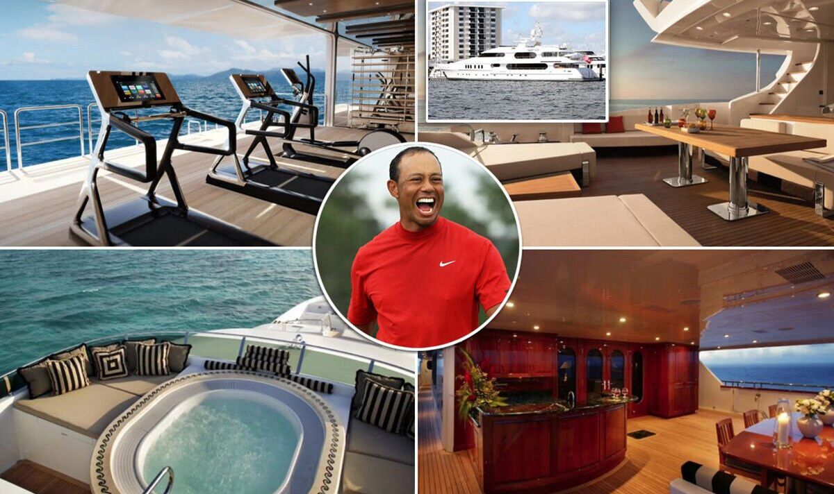 À l'intérieur de l'incroyable yacht de luxe de Tiger Woods avec des jet-skis, un jacuzzi et sa propre salle de sport